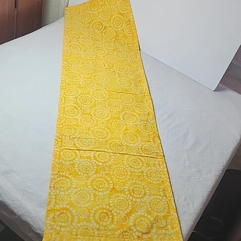 Red Yellow Orange Colorful Quilted Table Runner Handmade
